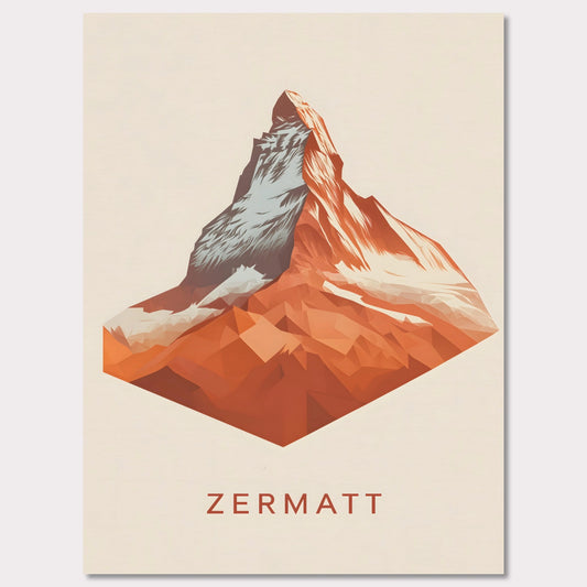 A bold, minimalist depiction of the legendary Matterhorn. The sharp, geometric design enhances the mountain’s striking silhouette, making it a powerful statement piece.