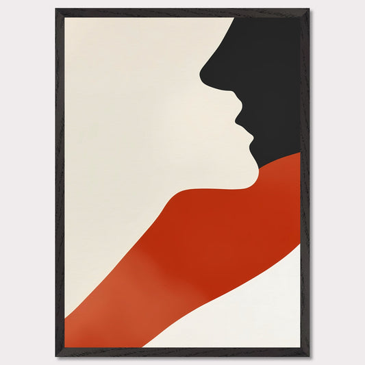 This abstract poster presents a harmonious blend of a human face and a wave of color. The simplicity of forms and contrasting colors evoke a sense of warmth and comfort, making it a perfect addition to modern interiors.