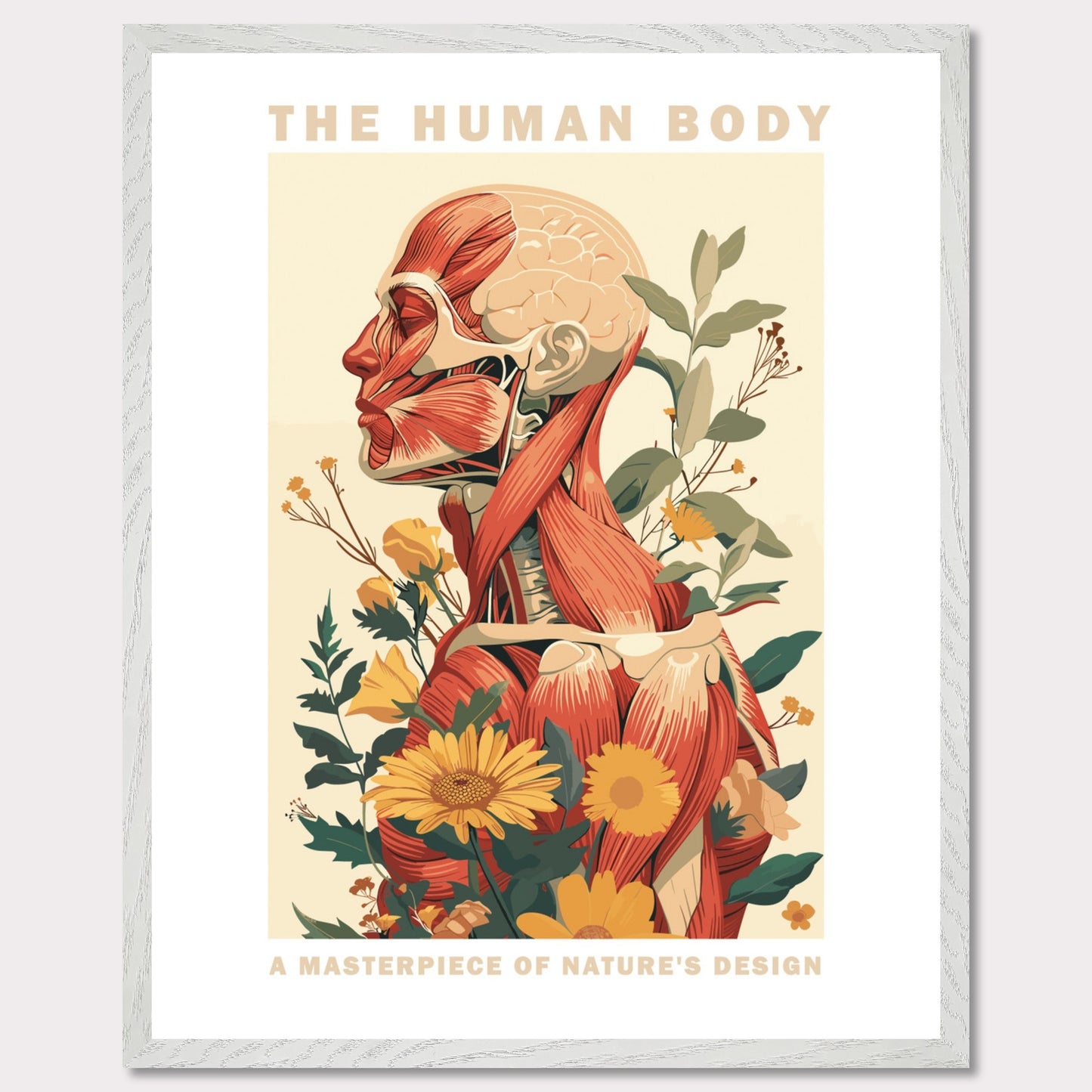 Human Design - Poster with a wooden frame