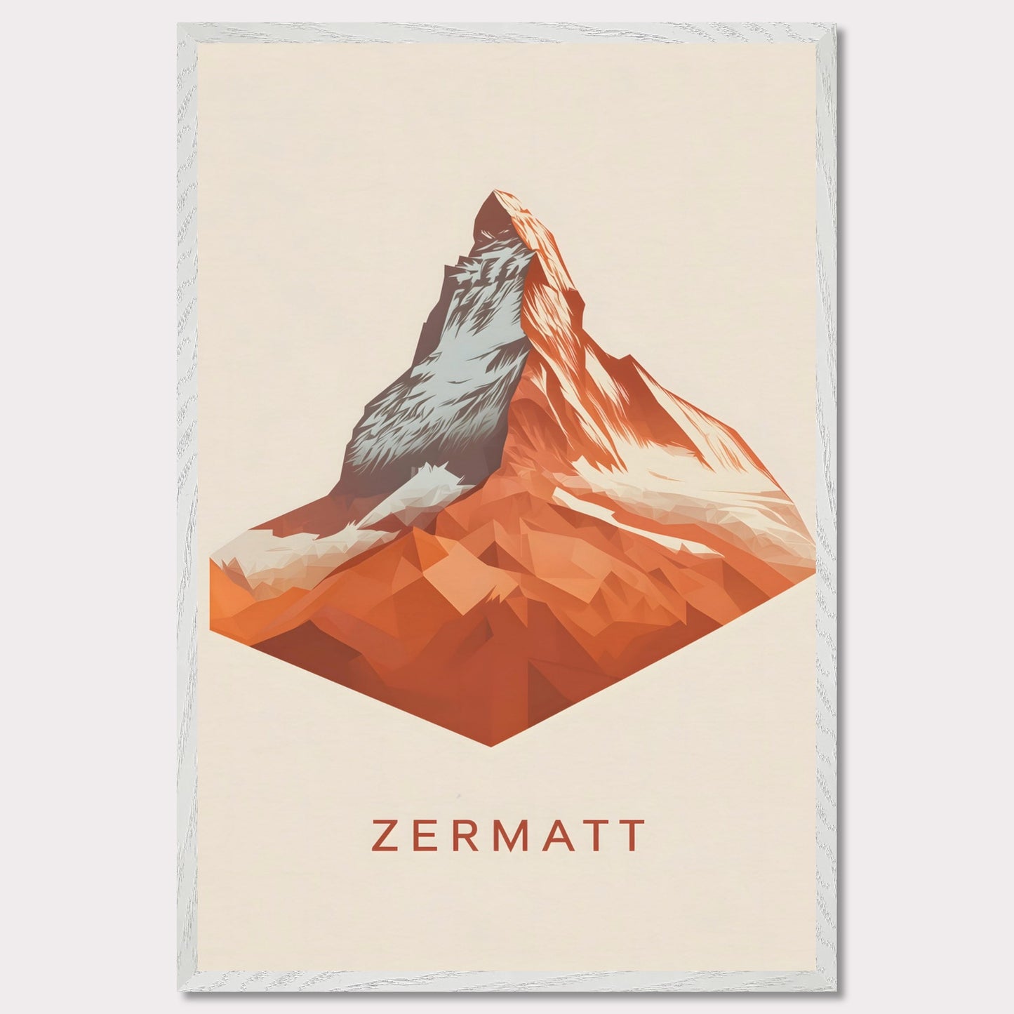 It is a bold, minimalist depiction of the legendary Matterhorn. The sharp, geometric design enhances the mountain’s striking silhouette, making it a powerful statement piece.