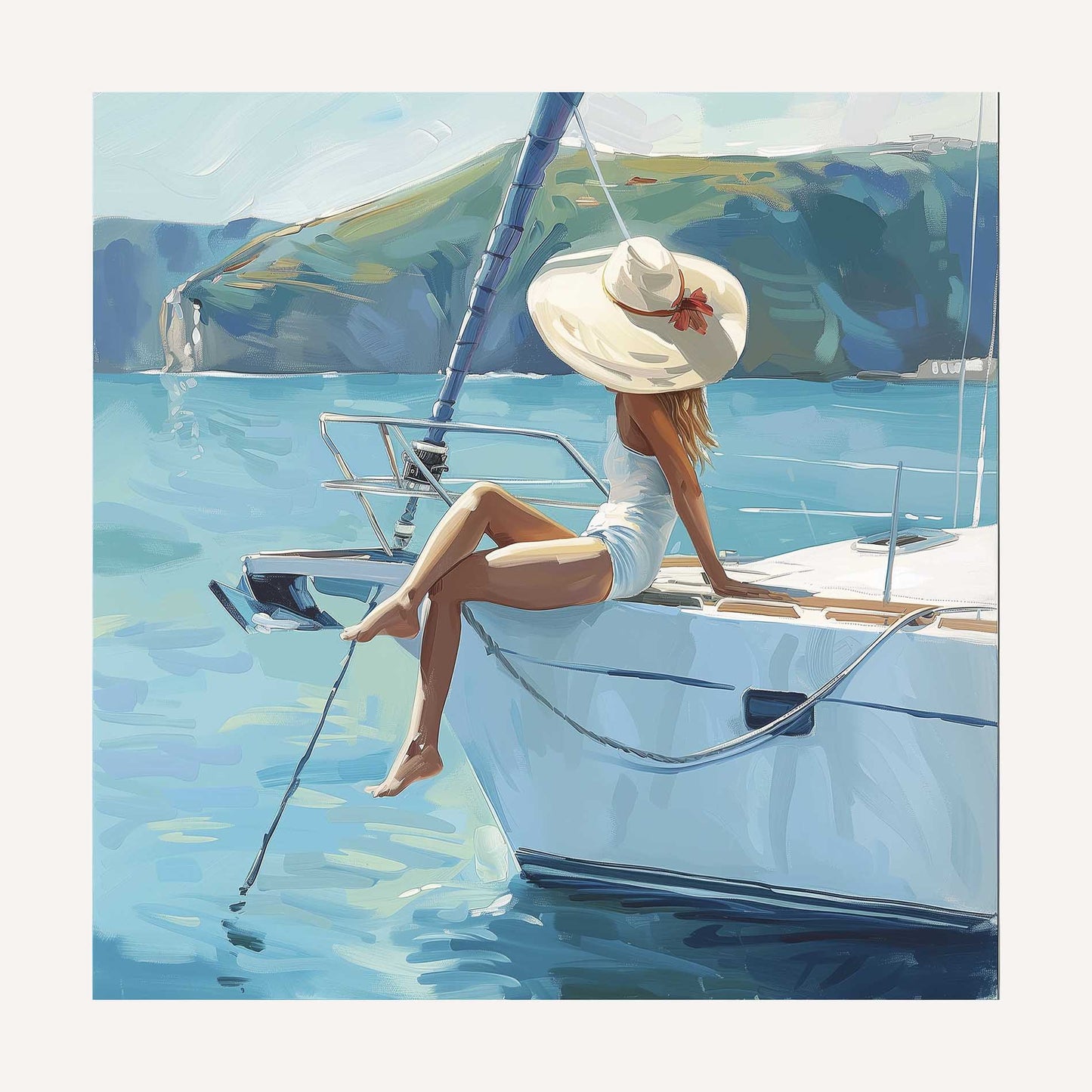 Girl on a yacht Poster - ArtDarts poster