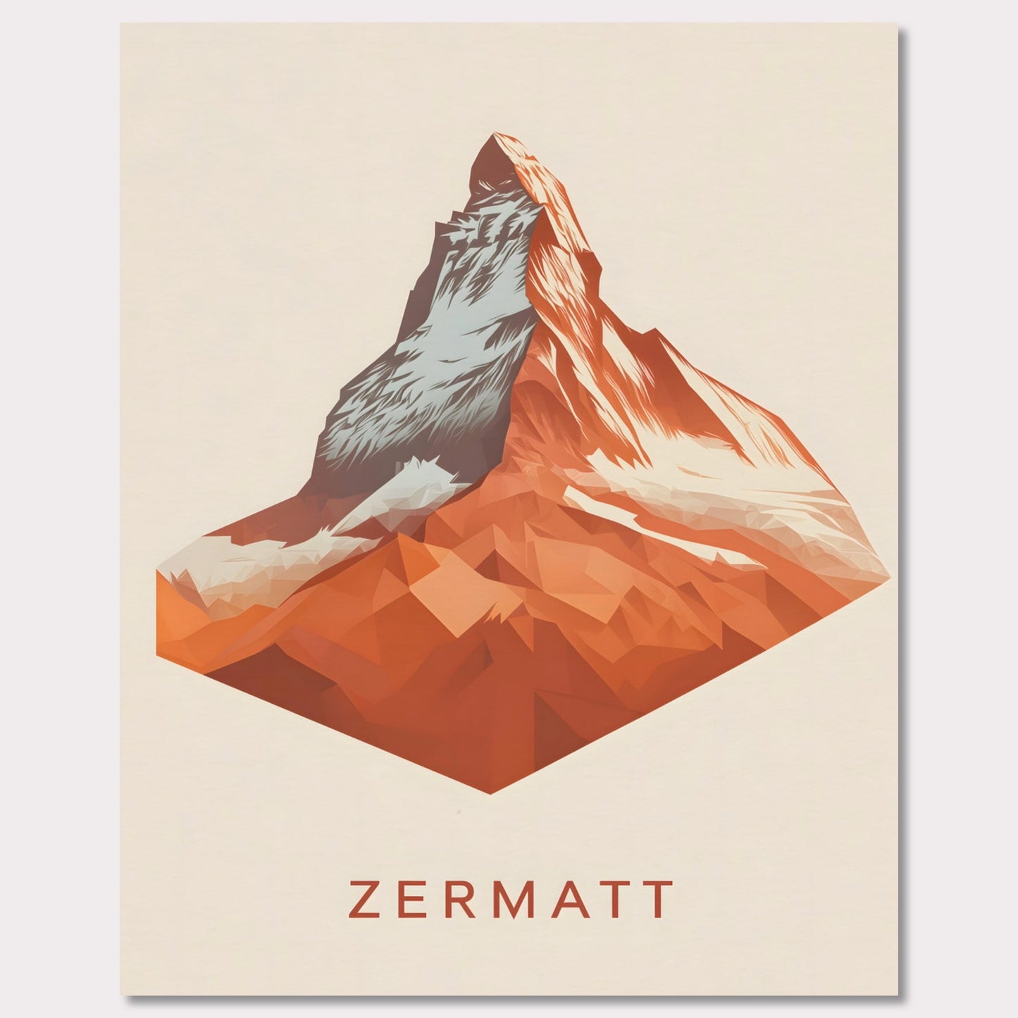 A bold, minimalist depiction of the legendary Matterhorn. The sharp, geometric design enhances the mountain’s striking silhouette, making it a powerful statement piece.