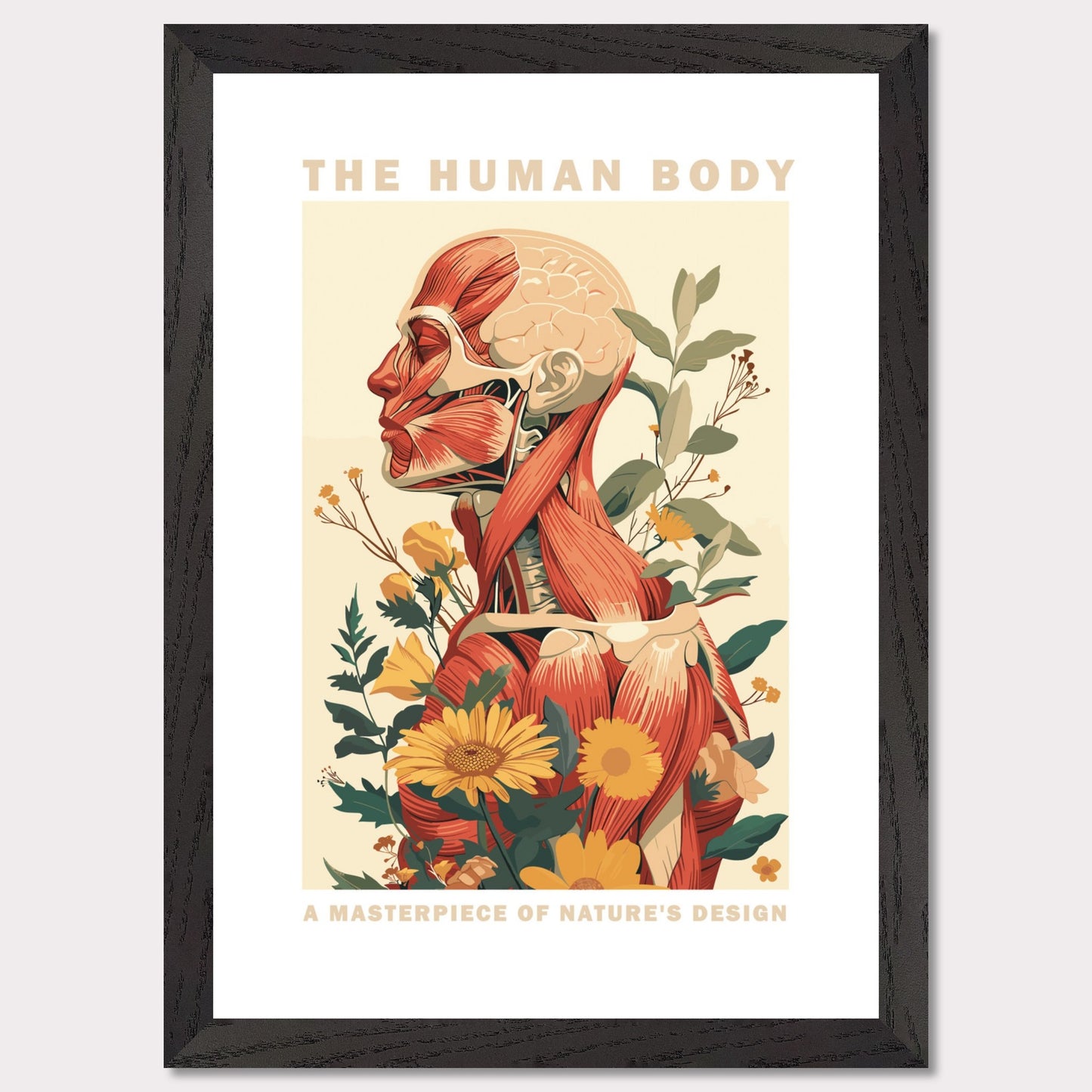 Human Design - Poster with a wooden frame