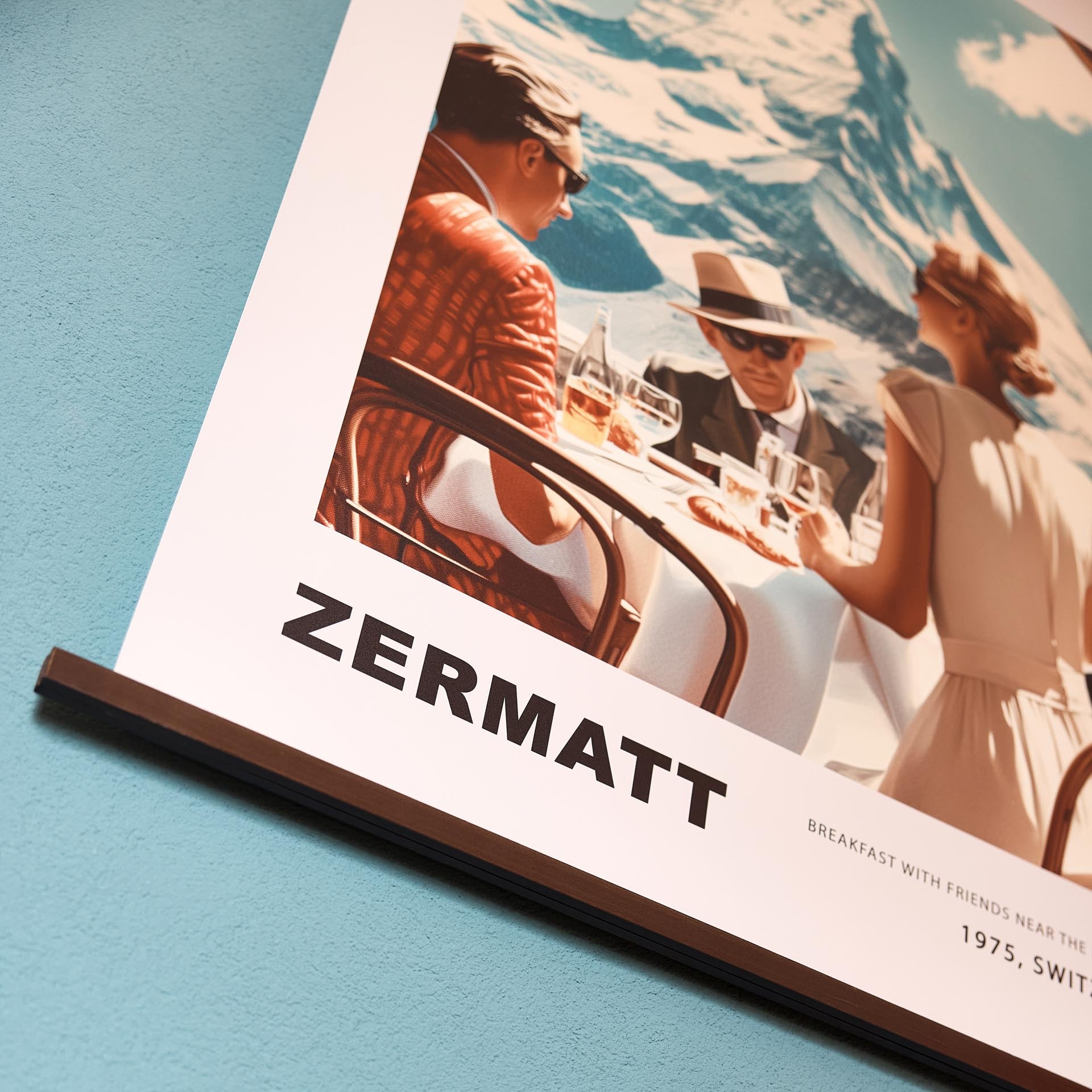 Breakfast in Zermatt - Poster with Hanger Poster Affiche.