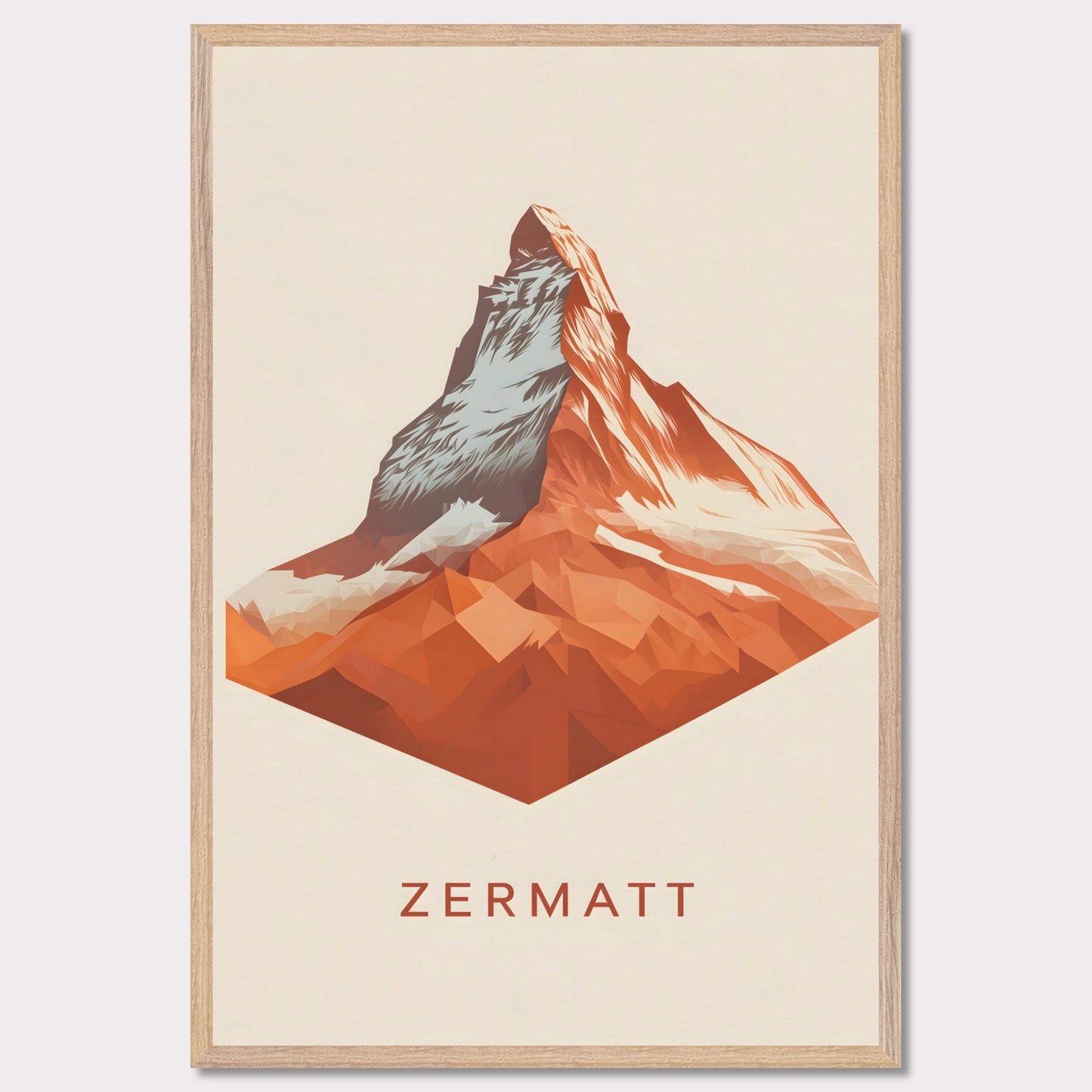 It is a bold, minimalist depiction of the legendary Matterhorn. The sharp, geometric design enhances the mountain’s striking silhouette, making it a powerful statement piece.