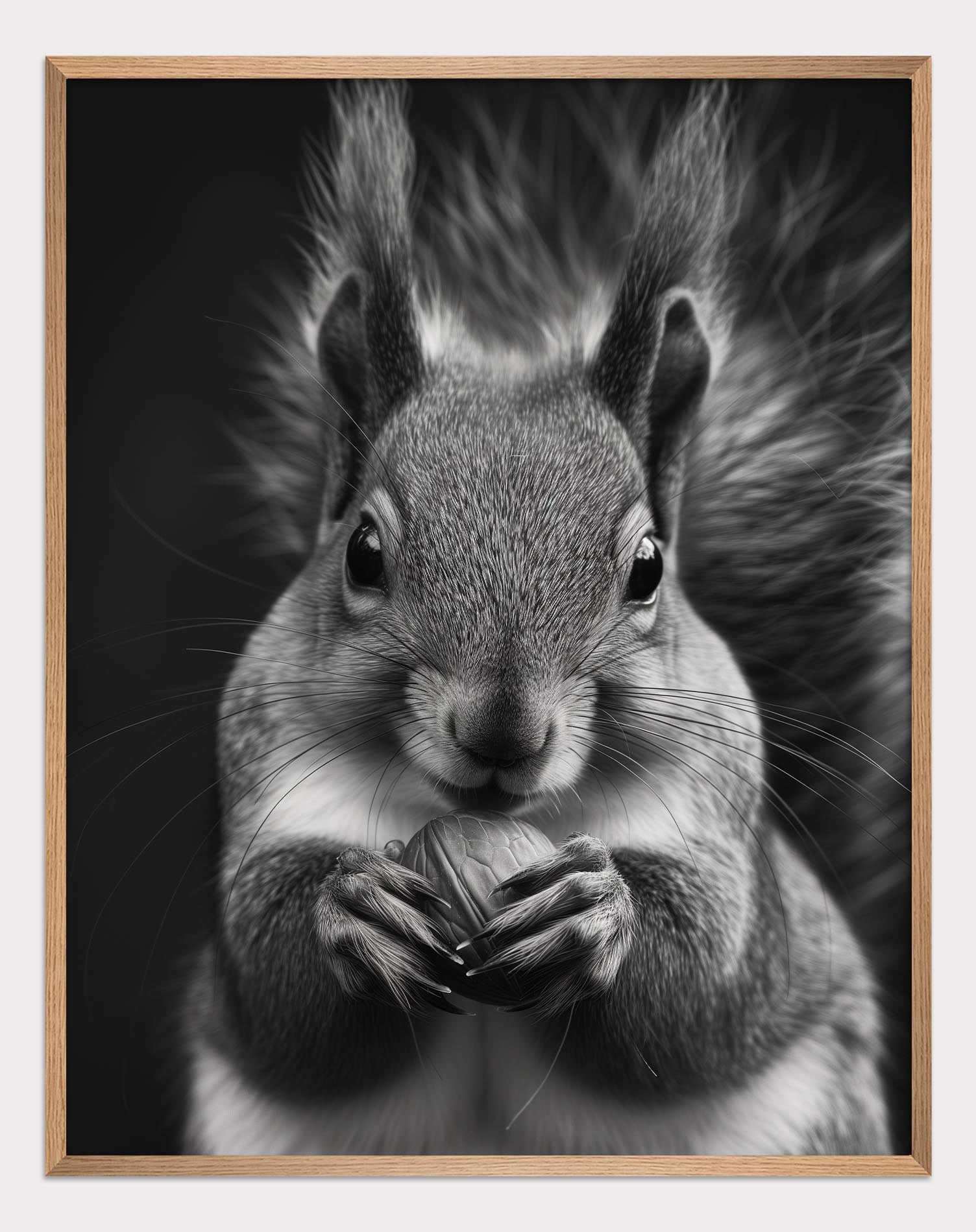 Black and white portrait of a squirrel Poster.