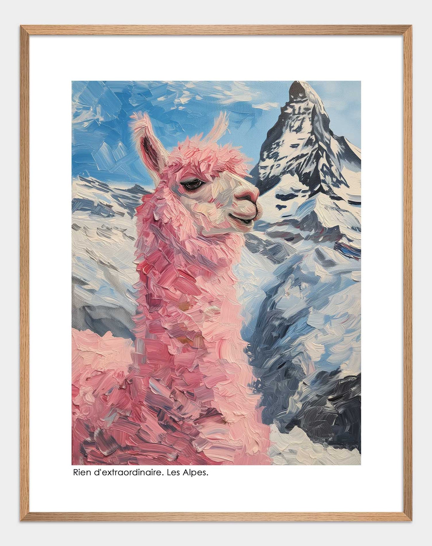 Pink Lama near the Matterhorn - ArtDarts poster