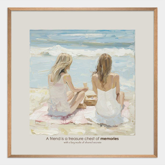 Girlfriends on the Beach Poster - ArtDarts poster