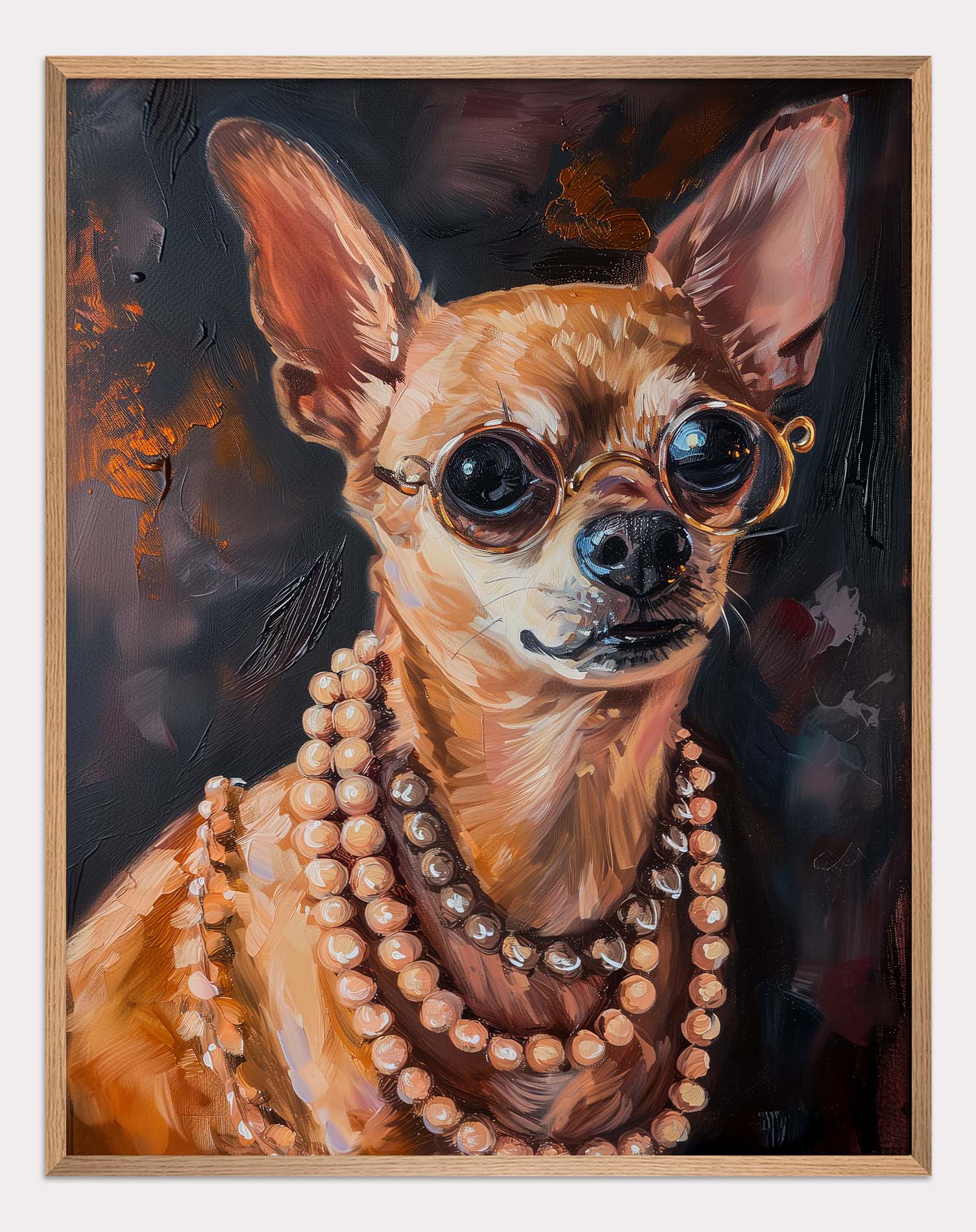 Dog in pearls Poster