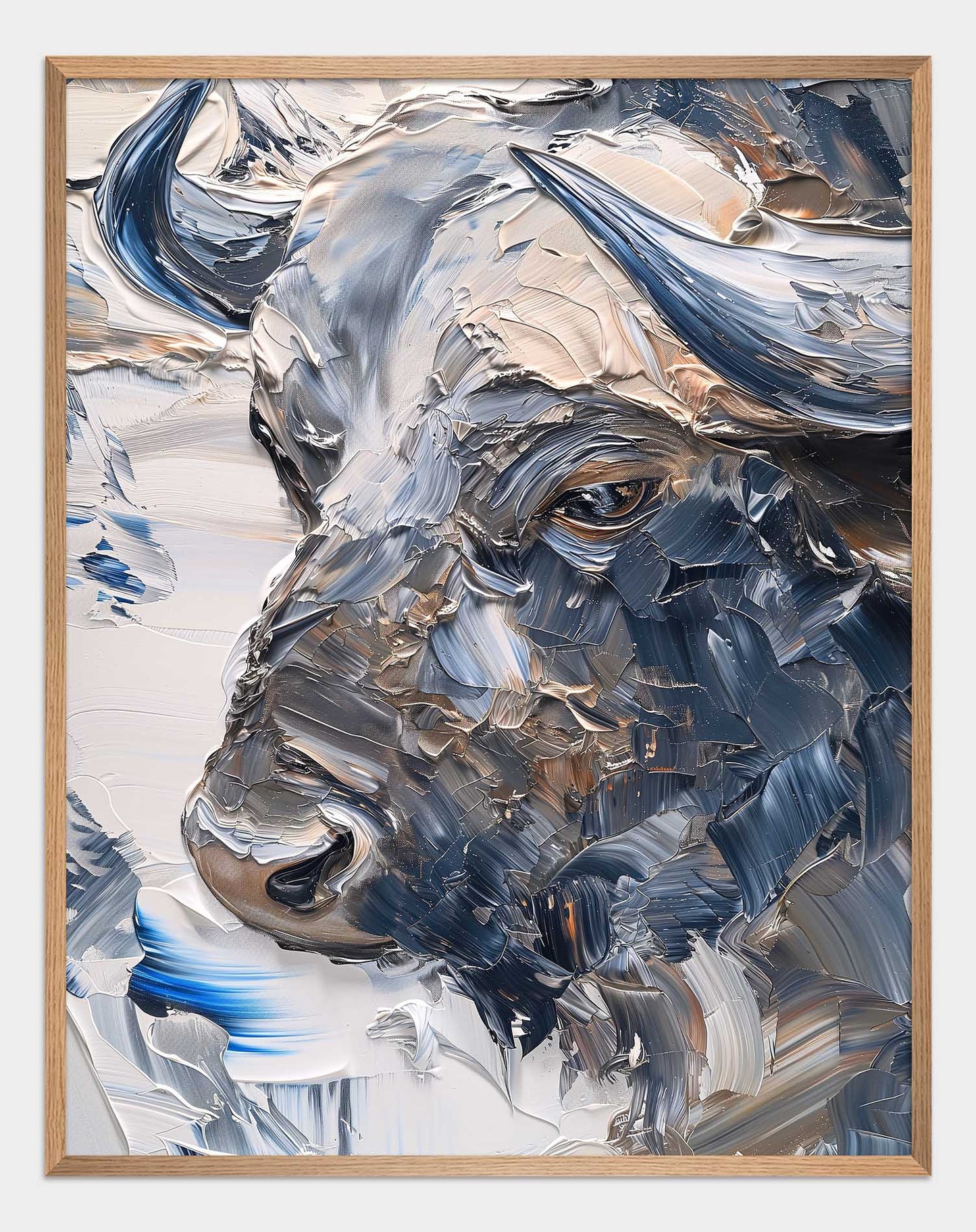 Winter Buffalo Oil Painting Poster