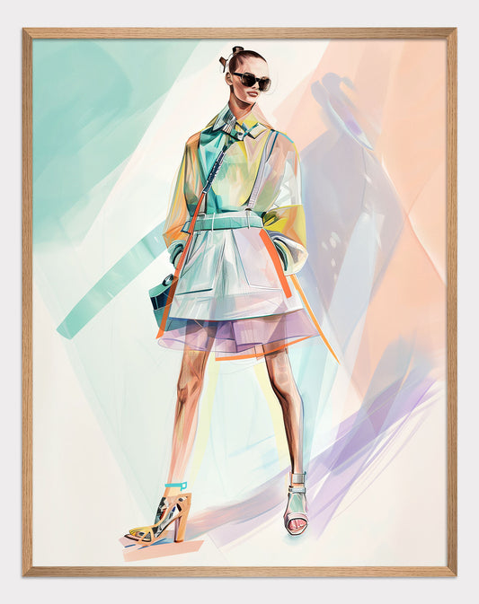 Girl in pastel colors 90s fashion Poster - ArtDarts poster