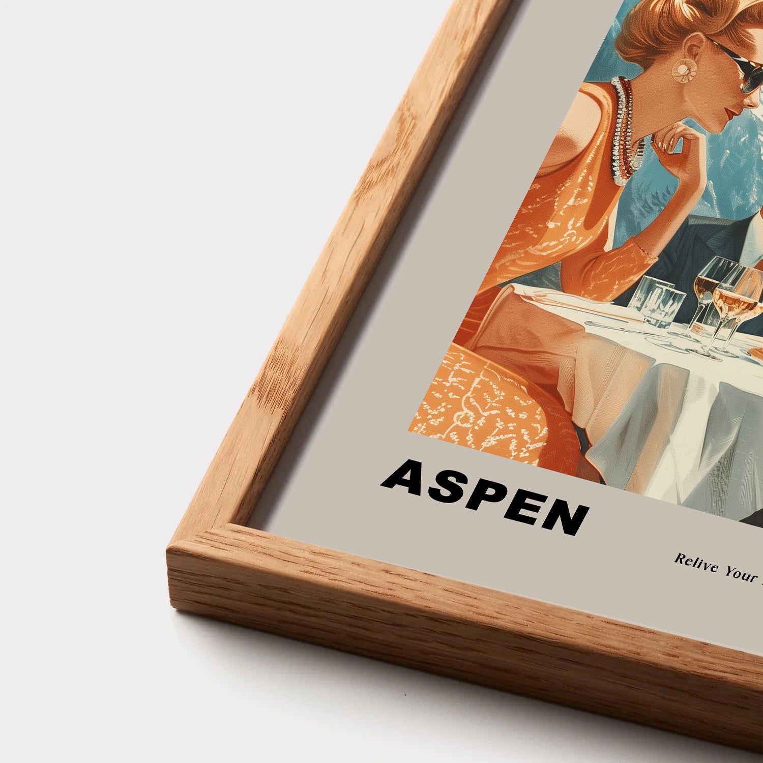 Aspen, USA - Wooden Framed Poster Poster Affiche.