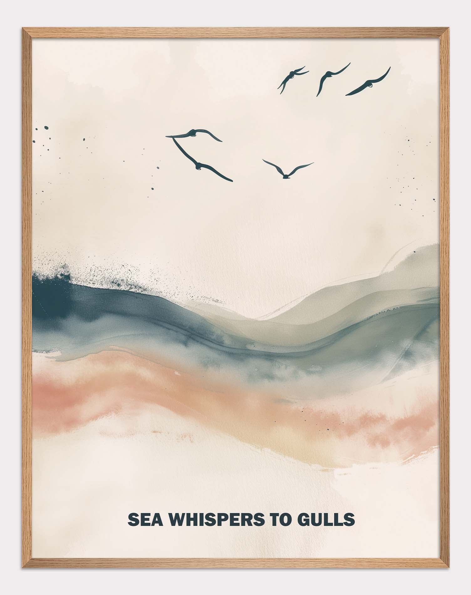 Seagulls over the sea Poster.