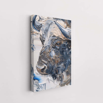 Winter Buffalo Oil Painting - Canvas Poster Affiche.