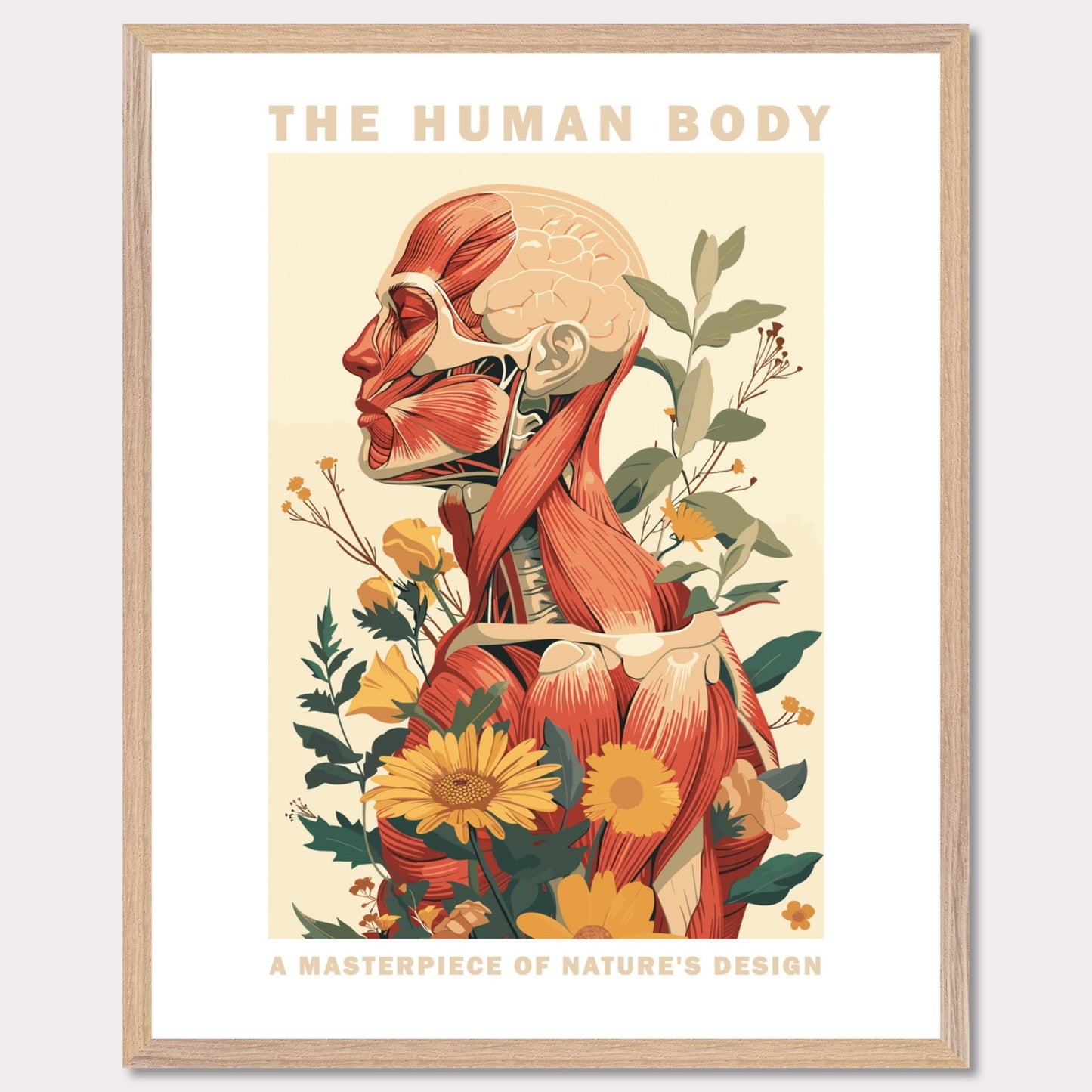 Human Design - Poster with a wooden frame